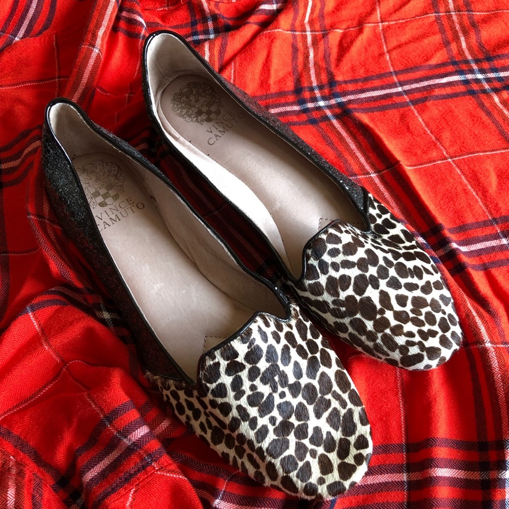 Vince Camuto Cheetah and sparkle flats